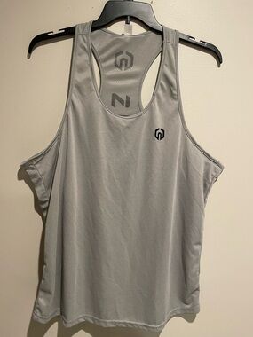 NELEUS Mesh Dri-Fit Racerback Tank Top - Light Gray. Men’s size XXL